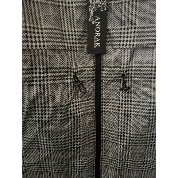 Anorak Womens Duck Down Feather Light Weight Long Puffer Houndstooth Size Medium - Picture 3 of 15